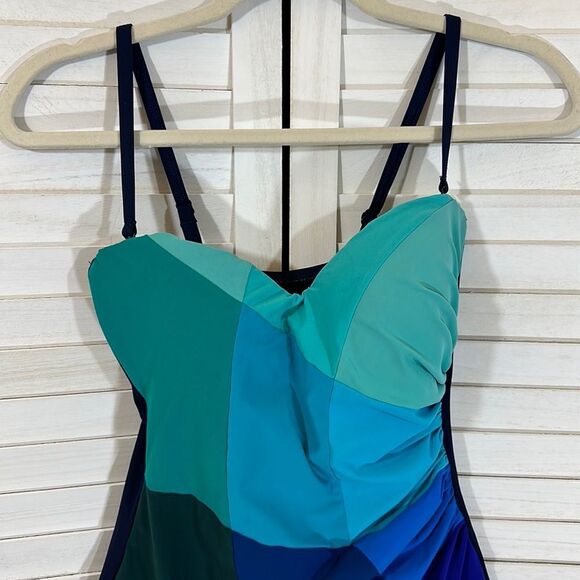 Profile™ By Gottex Swimsuit Size 10 1 Piece Mondrian - Picture 4 of 16